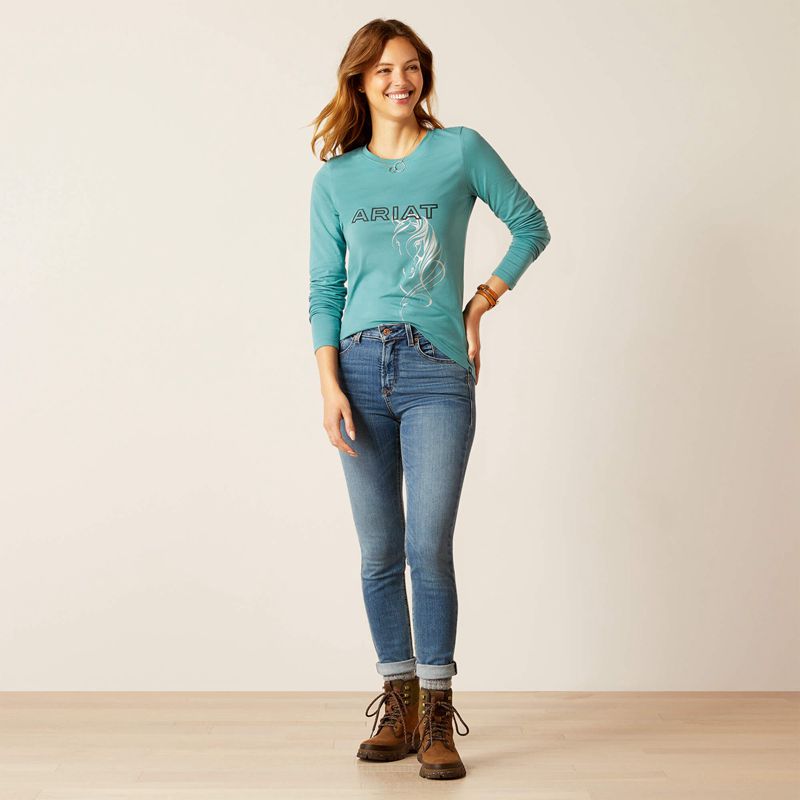 Ariat Silhouette T-Shirt Arctic Femme | QKA-82113364