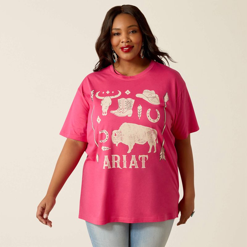 Ariat Sierra T-Shirt Rose Femme | TPR-58351866