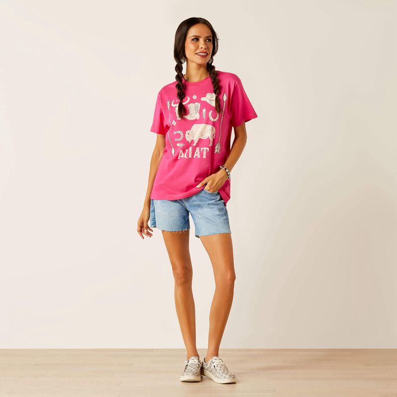 Ariat Sierra T-Shirt Rose Femme | TPR-58351866