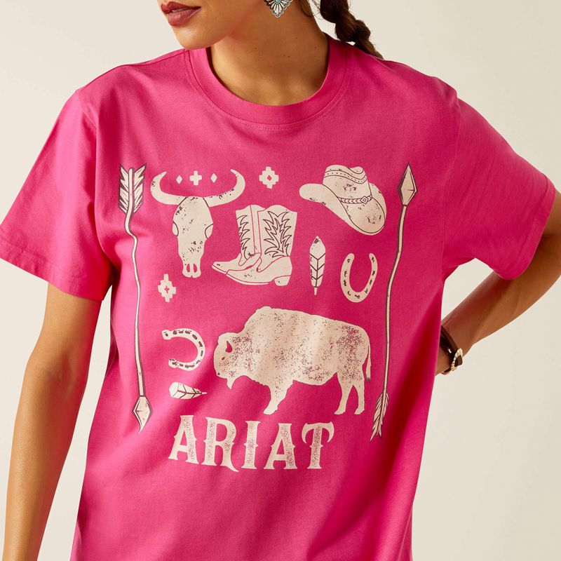 Ariat Sierra T-Shirt Rose Femme | TPR-58351866