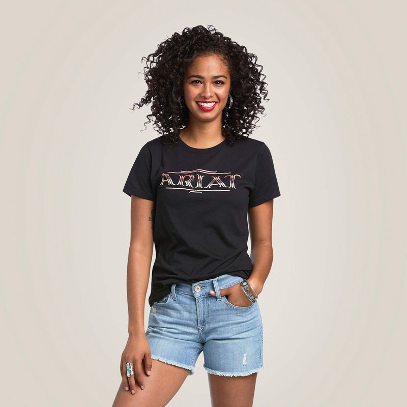 Ariat Serape Style T-Shirt Noir Femme | PNJ-72542147