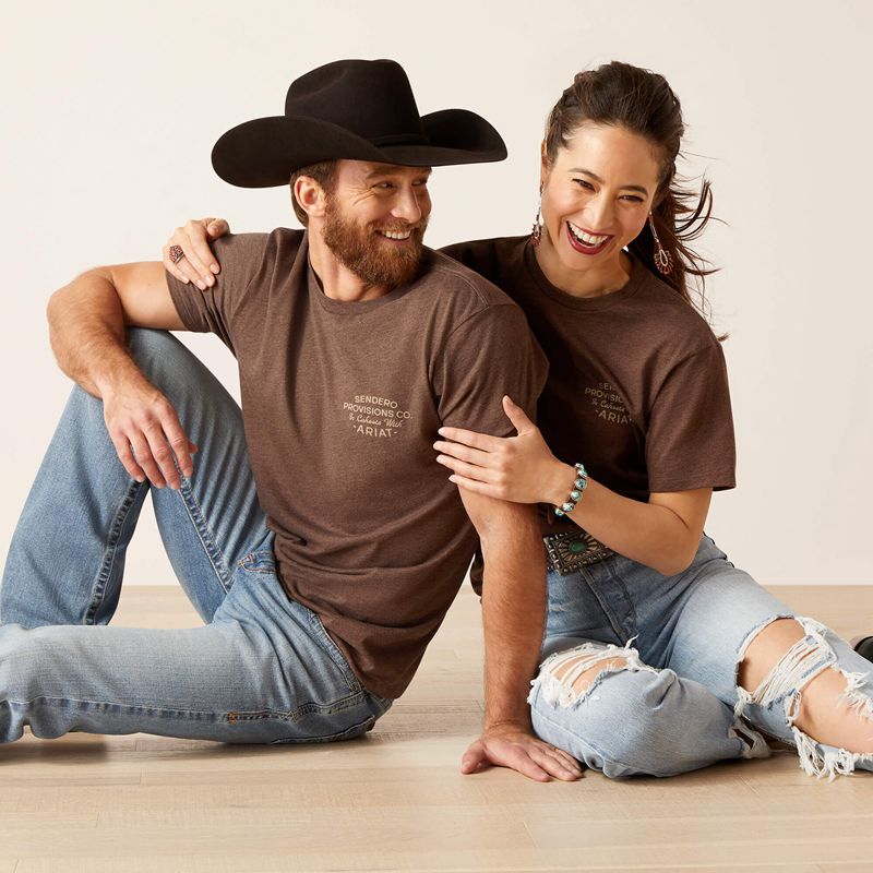 Ariat Sendero Mucho Western T-Shirt Marron Femme | OYS-20828008