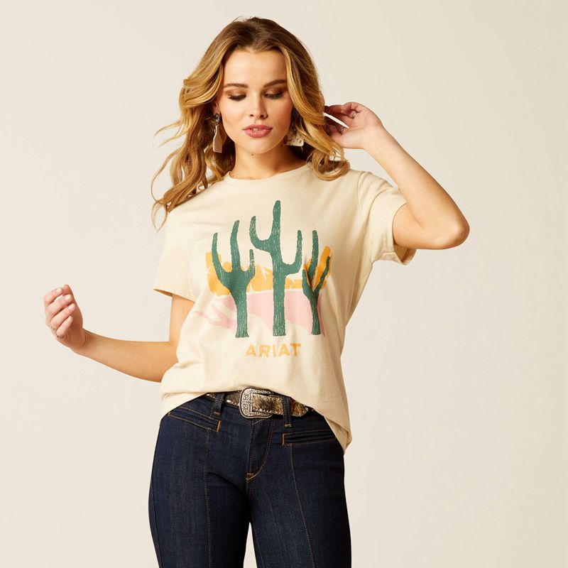 Ariat Saguro Modern T-Shirt Natural Femme | ISJ-92444339