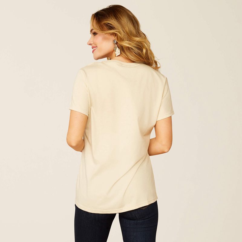 Ariat Saguro Modern T-Shirt Natural Femme | ISJ-92444339