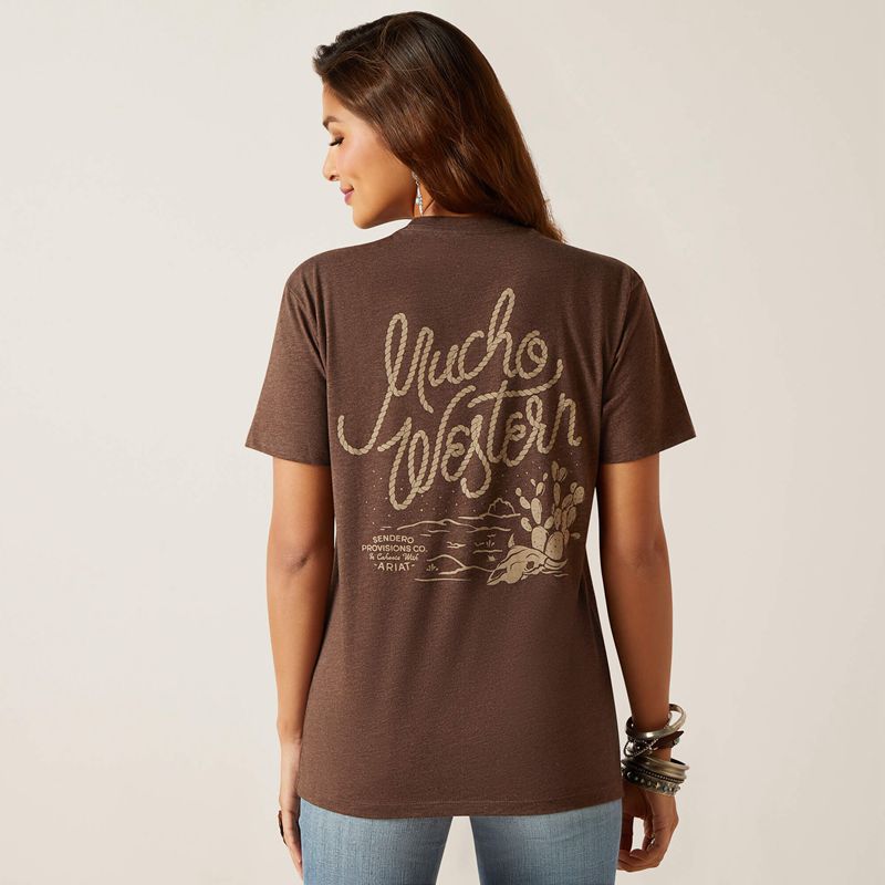 Ariat Sendero Mucho Western T-Shirt Marron Femme | OYS-20828008