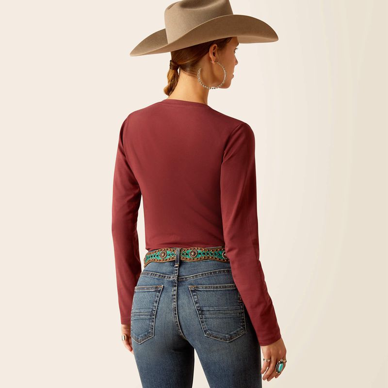 Ariat Rodeo T-Shirt Rouge Femme | GPJ-16908981