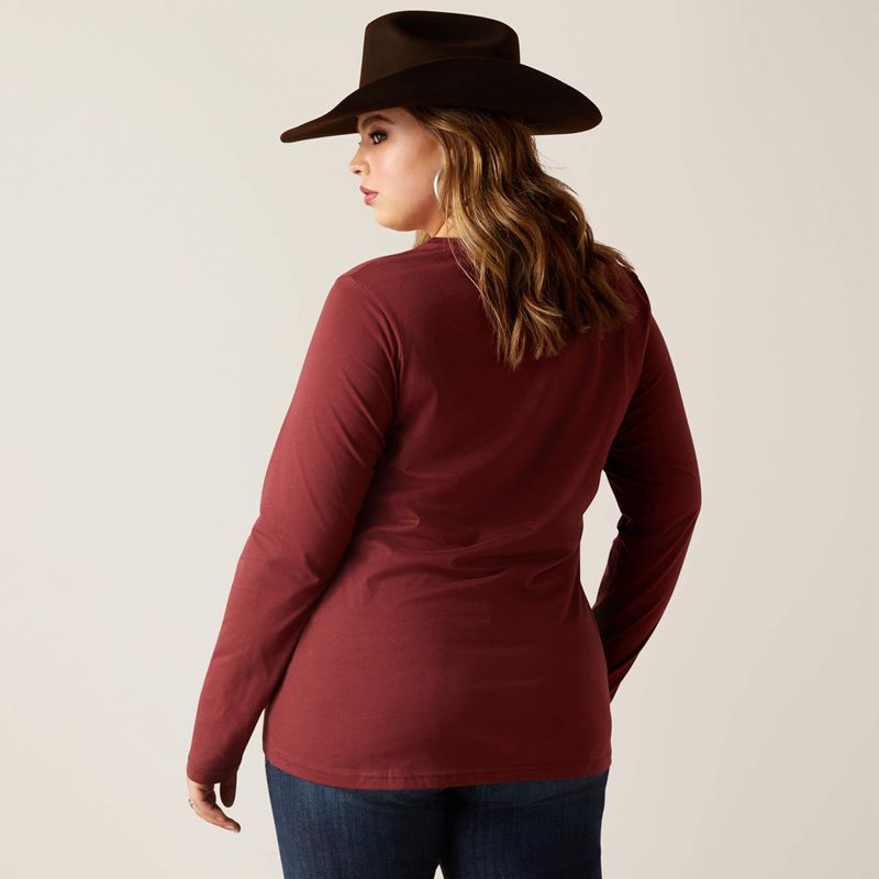 Ariat Rodeo T-Shirt Rouge Femme | GPJ-16908981