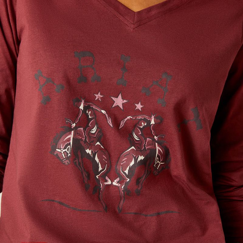 Ariat Rodeo T-Shirt Rouge Femme | GPJ-16908981