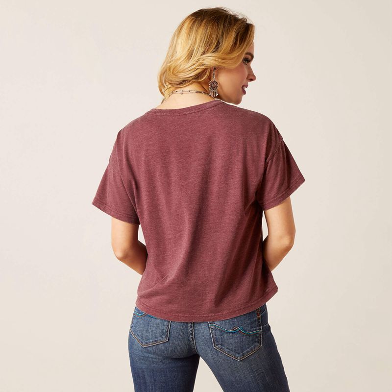 Ariat Rock N Roll T-Shirt Tawny Port Femme | XPJ-12431895