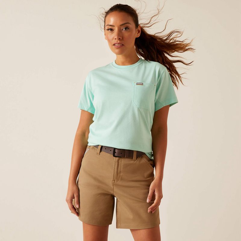 Ariat Rebar Workman True Grit T-Shirt Yucca Femme | EPP-48872480