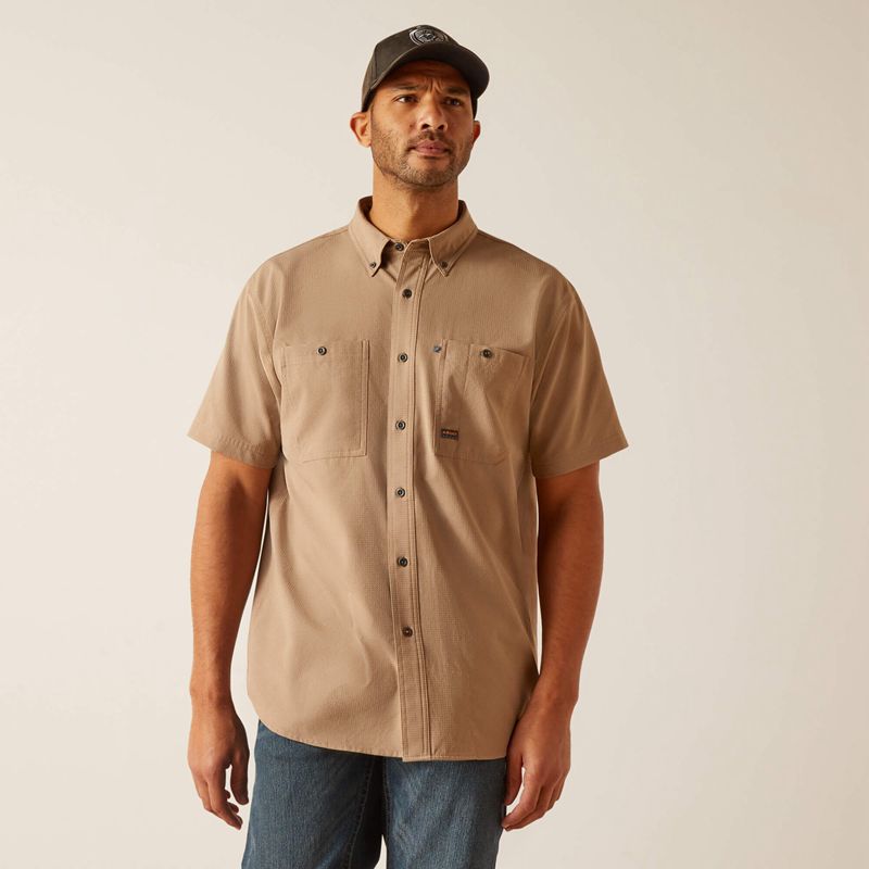 Ariat Rebar Made Tough 360 Airflow Work Shirt Kaki Homme | YUE-20550089