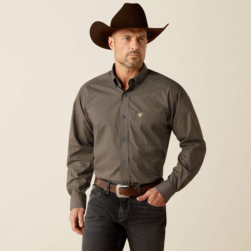 Ariat Reagan Classic Fit Shirt Bleu Royal Bleu Homme | MTJ-78077302