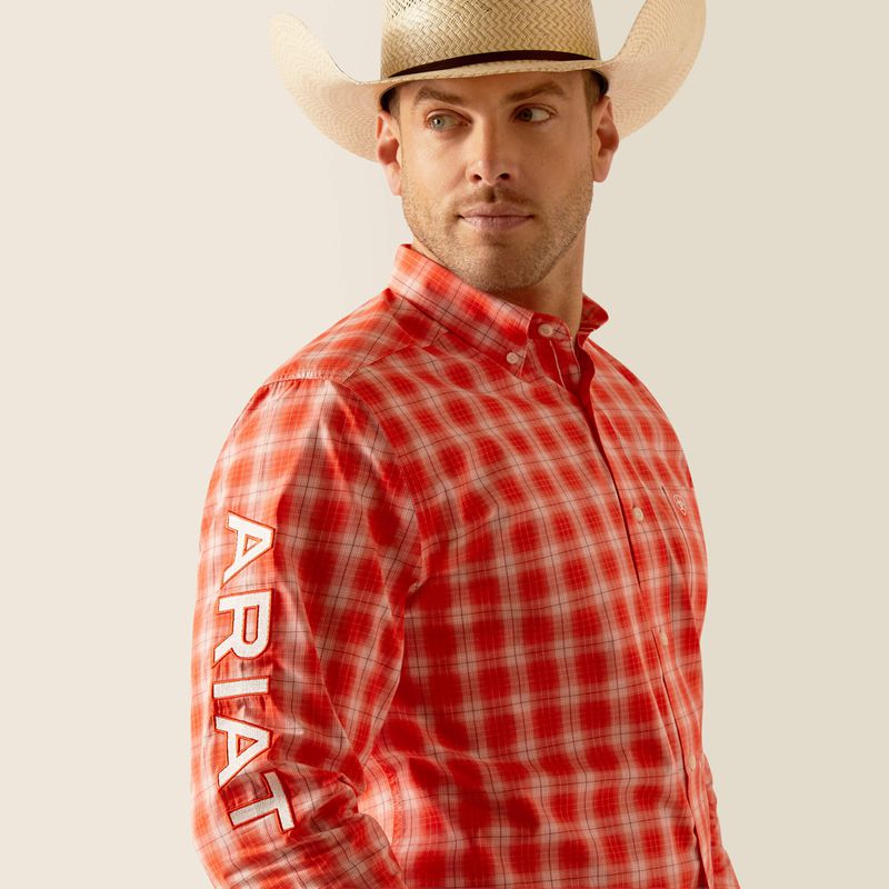 Ariat Pro Series Team Lewis Classic Fit Shirt Orange Homme | TJE-78133027