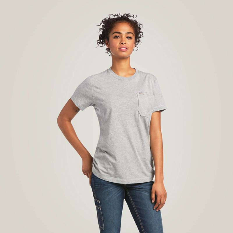 Ariat Rebar Workman Graphic Logo T-Shirt Grise Femme | PSG-81851504