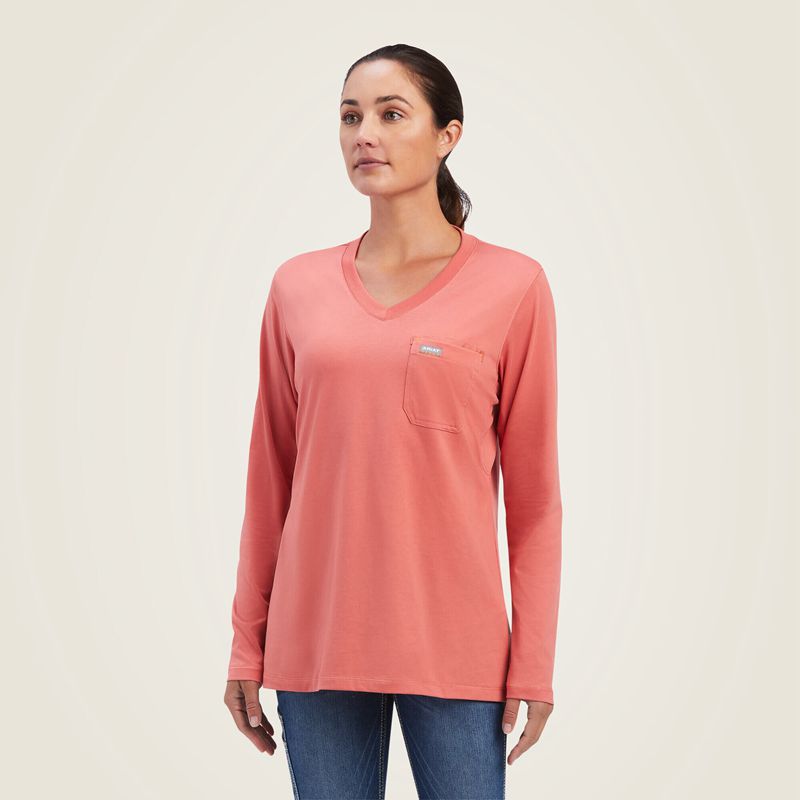 Ariat Rebar Workman Barn Graphic T-Shirt Rose Femme | NIN-48852480