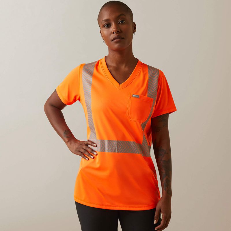 Ariat Rebar Hi-Vis Ansi T-Shirt Orange Femme | UHL-07765653