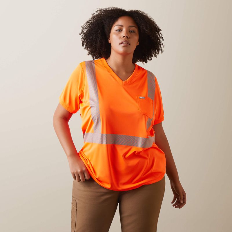 Ariat Rebar Hi-Vis Ansi T-Shirt Orange Femme | UHL-07765653