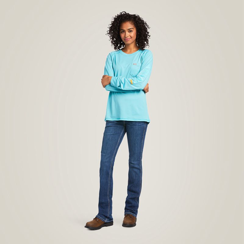 Ariat Rebar Heat Fighter T-Shirt Meadowbrook Femme | HRV-55258388