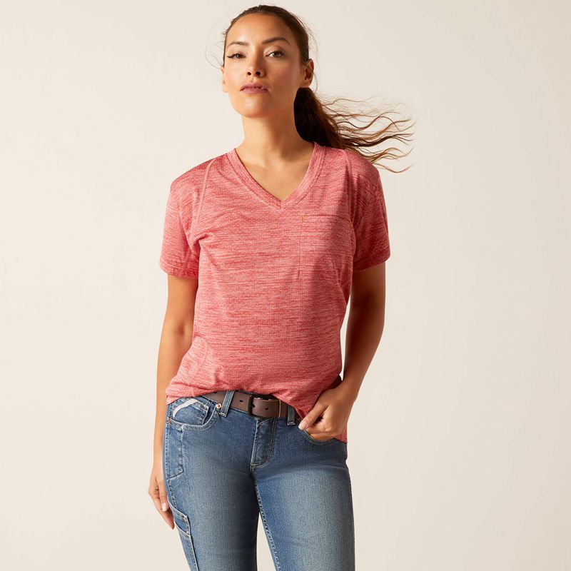 Ariat Rebar Evolution T-Shirt Rouge Femme | AVG-88937906