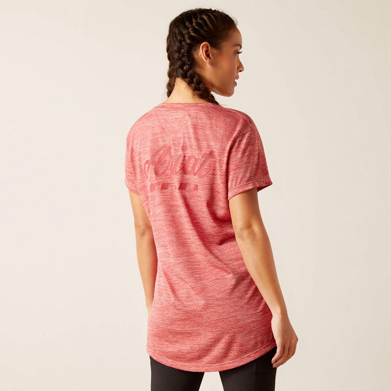 Ariat Rebar Evolution Logo T-Shirt Rouge Femme | XUF-69948566