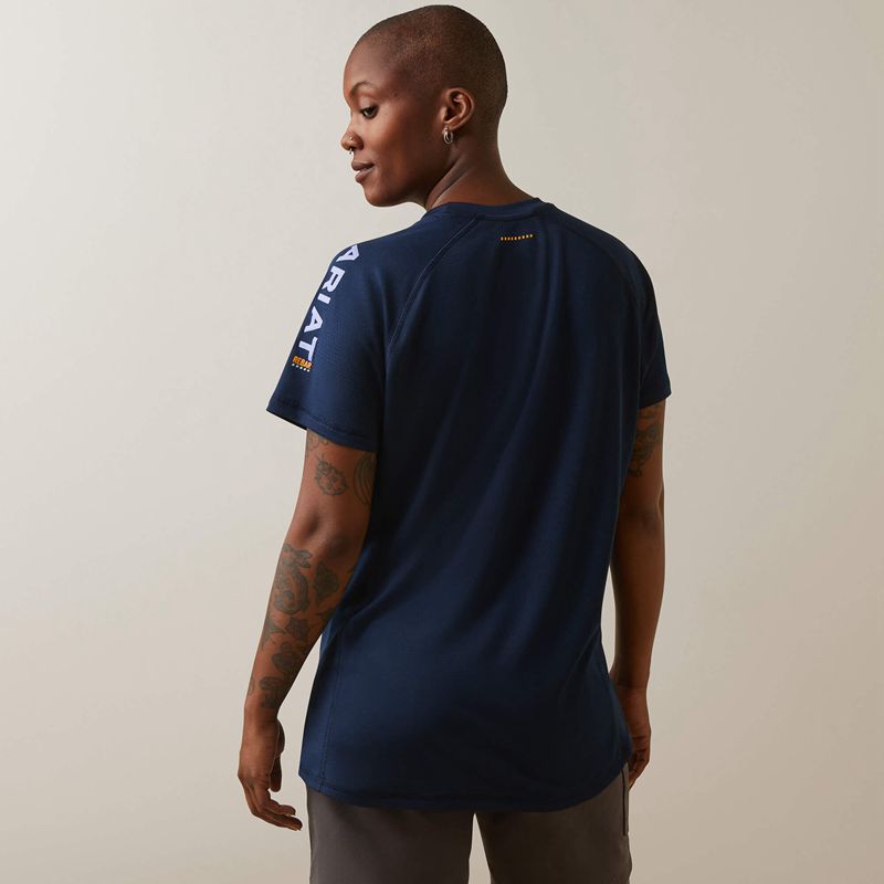 Ariat Rebar Heat Fighter T-Shirt Navy/ Dusk Femme | GTR-33433132