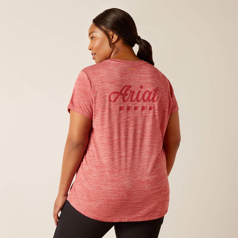 Ariat Rebar Evolution Logo T-Shirt Rouge Femme | XUF-69948566