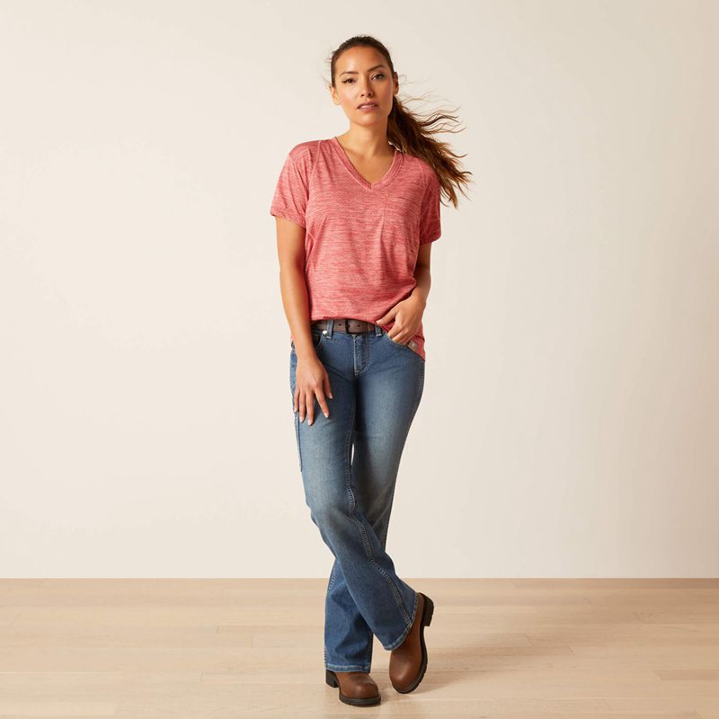 Ariat Rebar Evolution T-Shirt Rouge Femme | AVG-88937906