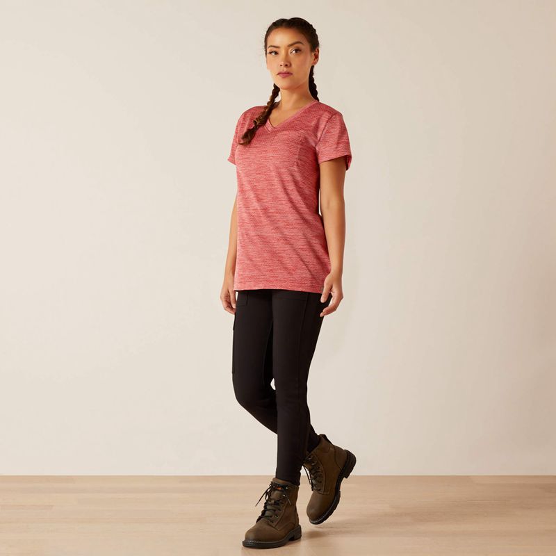 Ariat Rebar Evolution Logo T-Shirt Rouge Femme | XUF-69948566