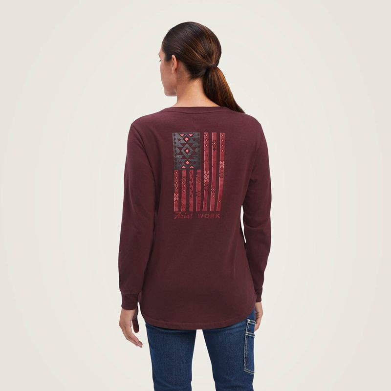 Ariat Rebar Cotton Strong Southwest Graphic T-Shirt Chocolat Femme | WZK-87090199