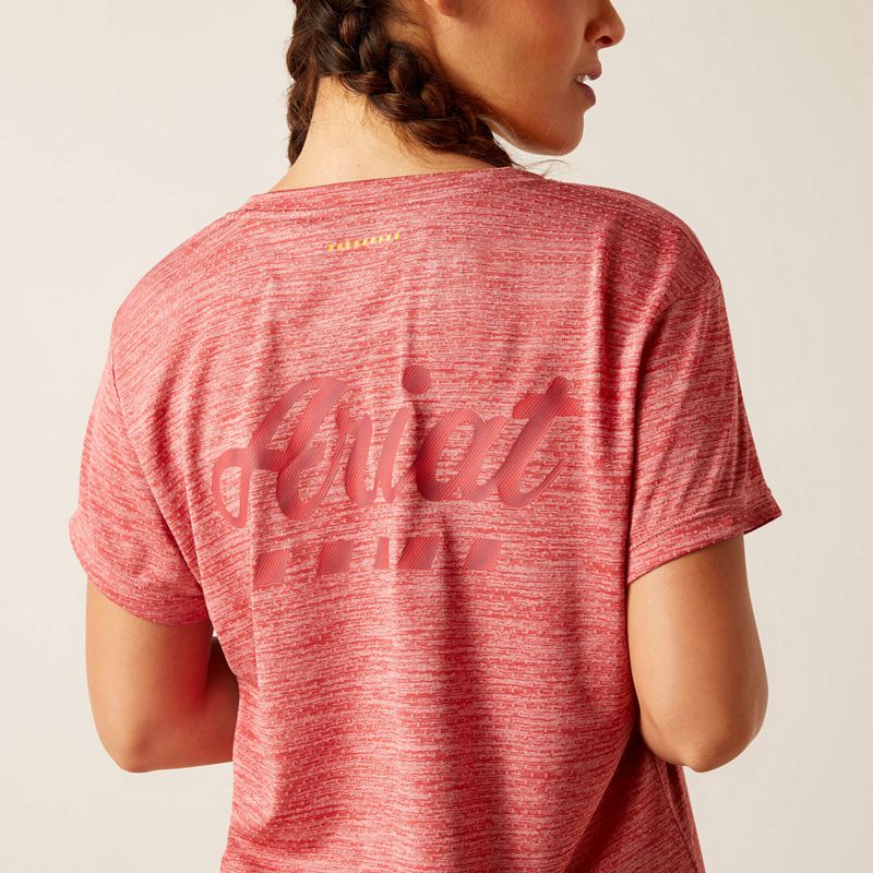 Ariat Rebar Evolution Logo T-Shirt Rouge Femme | XUF-69948566