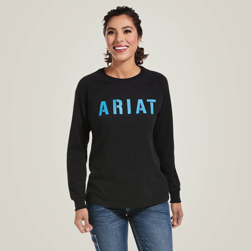 Ariat Rebar Cotton Strong Block T-Shirt Noir Femme | GMW-72460395