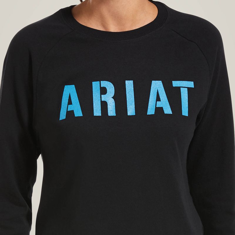 Ariat Rebar Cotton Strong Block T-Shirt Noir Femme | GMW-72460395