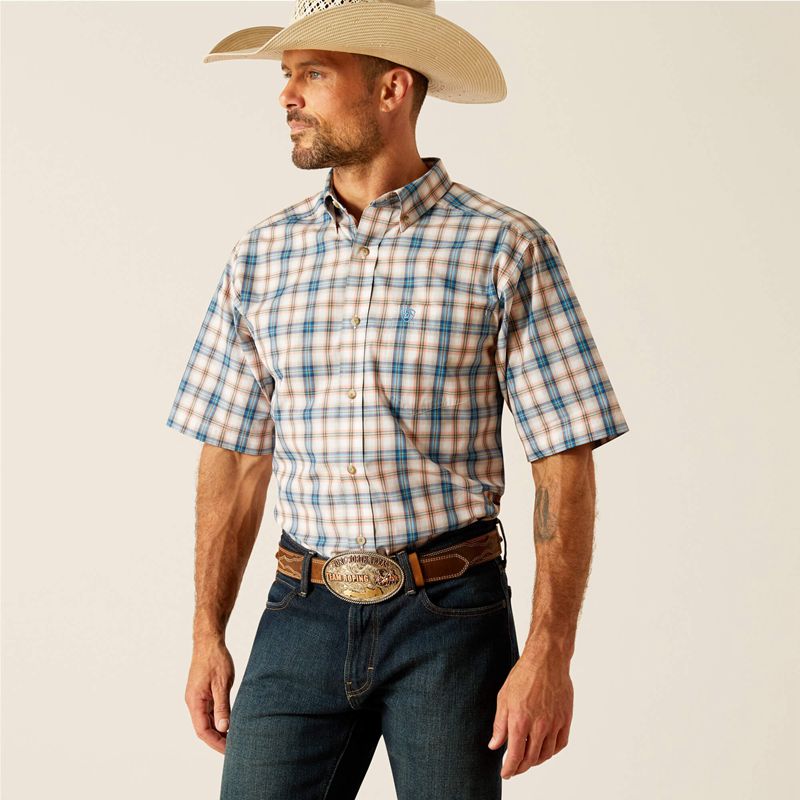 Ariat Pro Series Rowdy Classic Fit Shirt Bleu Homme | KCG-43345490