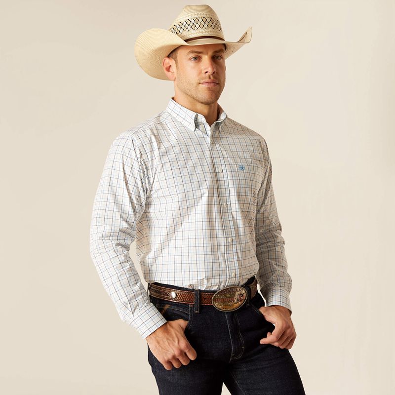 Ariat Pro Series Ronnie Classic Fit Shirt Blanche Homme | XGZ-62892807