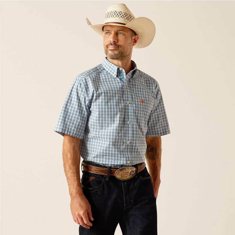 Ariat Pro Series Richard Classic Fit Shirt Bleu Homme | HJQ-25557688