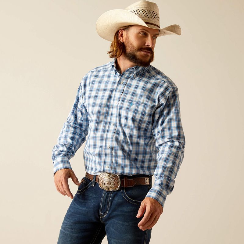 Ariat Pro Series Phoenix Classic Fit Shirt Bleu Homme | JOI-43282960