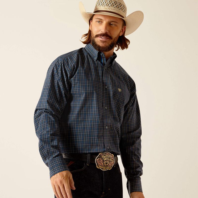 Ariat Pro Series Pharell Classic Fit Shirt Bleu Marine Homme | WSI-88702130