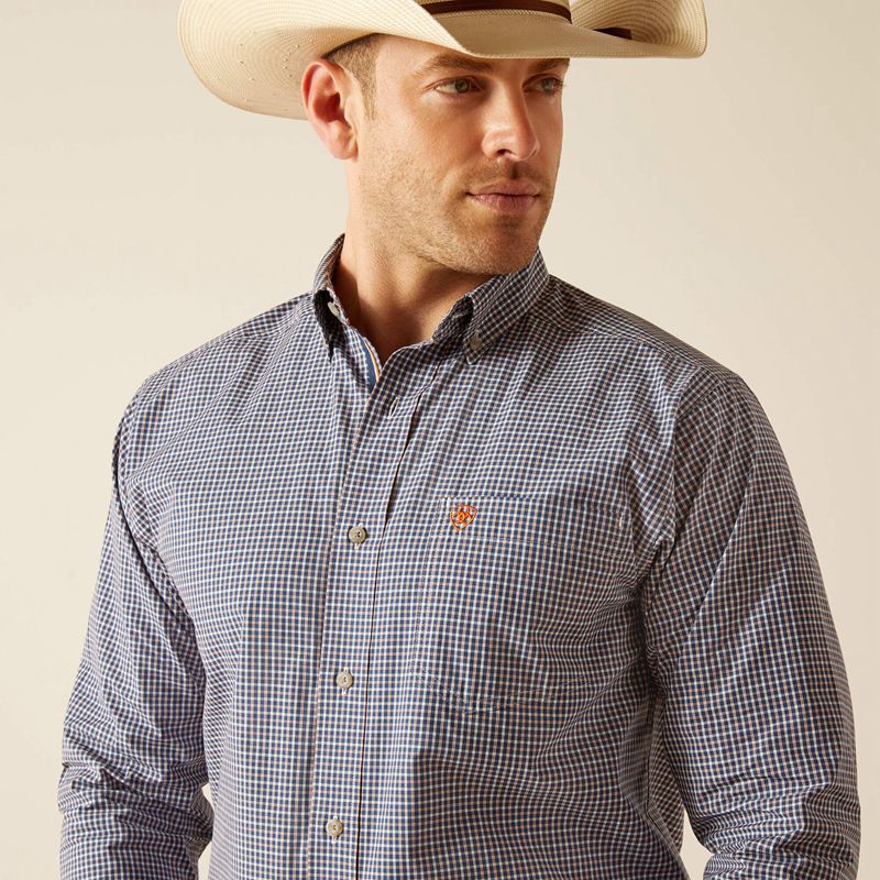 Ariat Pro Series Reign Classic Fit Shirt Bleu Marine Homme | QSH-40391437