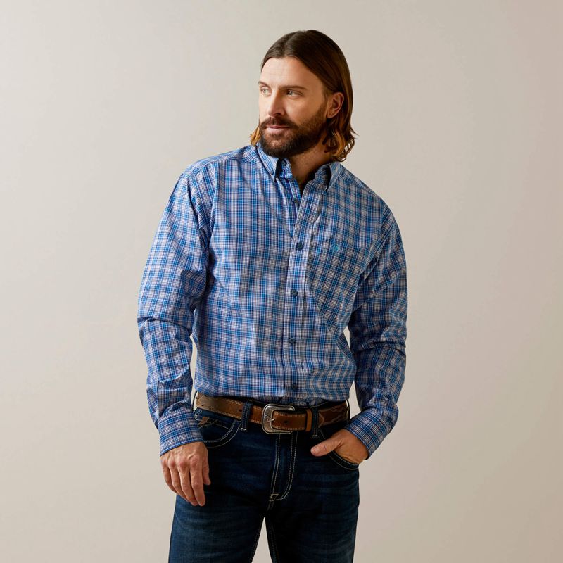 Ariat Pro Series Lonnie Fitted Shirt Bleu Homme | UDJ-44851426