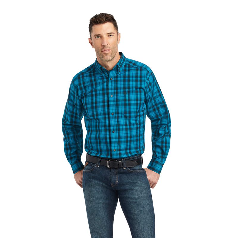 Ariat Pro Series Kingston Fitted Shirt Ocean Depths Homme | FNI-22025043