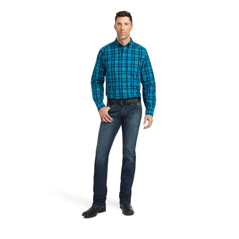 Ariat Pro Series Kingston Fitted Shirt Ocean Depths Homme | FNI-22025043