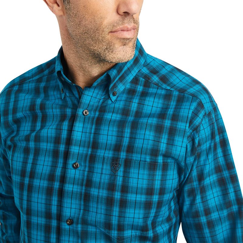 Ariat Pro Series Kingston Fitted Shirt Ocean Depths Homme | FNI-22025043