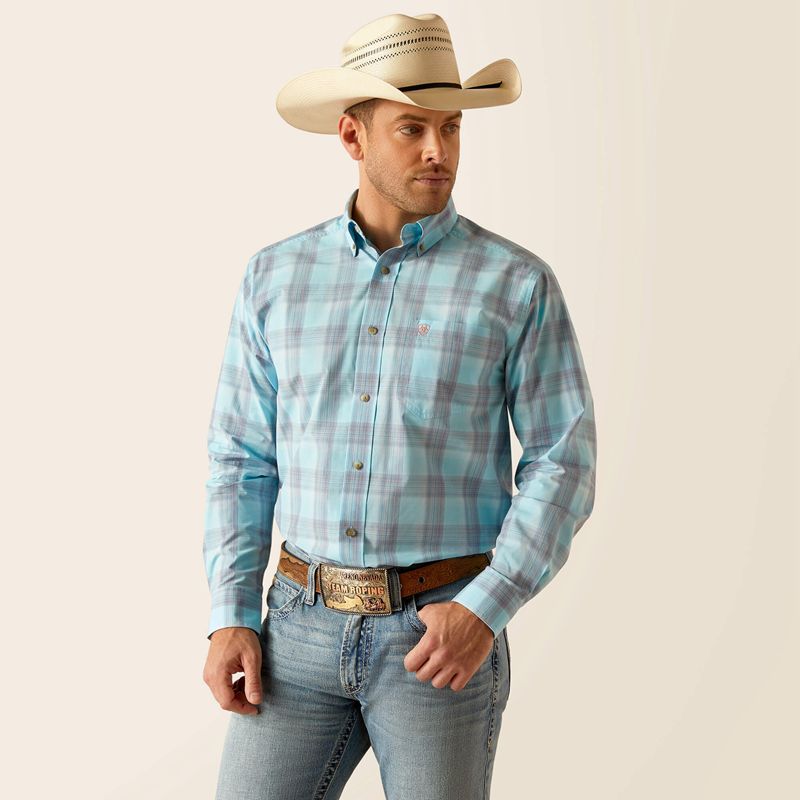 Ariat Pro Series Kane Classic Fit Shirt Sky Homme | LDO-00258703