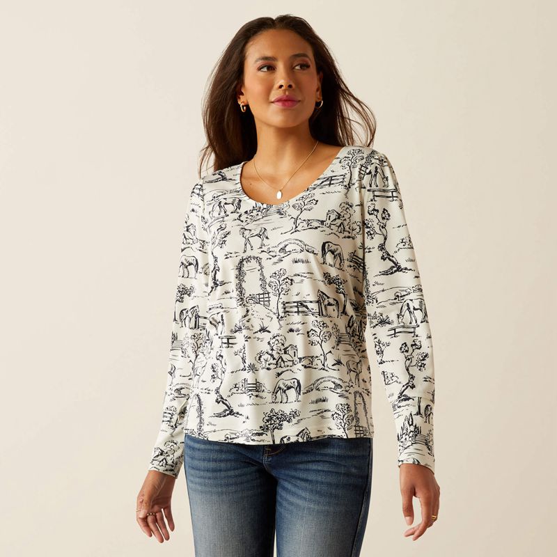 Ariat Nellore T-Shirt Toile Scene Print Femme | INF-17974199