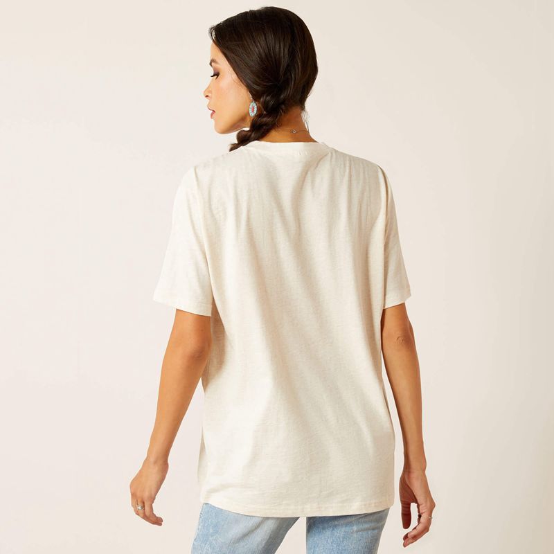 Ariat Lola T-Shirt Oatmeal Heather Femme | ZOD-74001949