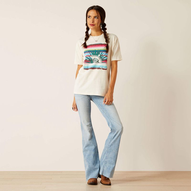 Ariat Lola T-Shirt Oatmeal Heather Femme | ZOD-74001949