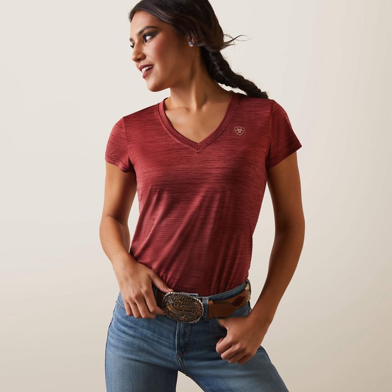 Ariat Laguna Patriot T-Shirt Pomegranate Femme | LUT-34753864