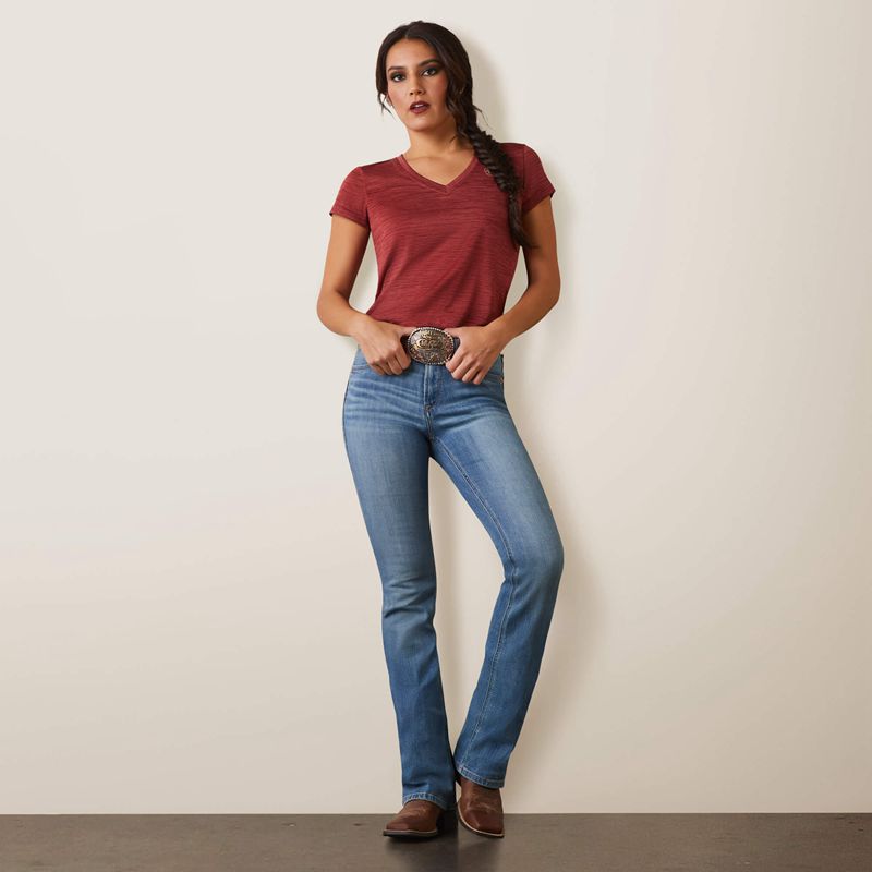 Ariat Laguna Patriot T-Shirt Pomegranate Femme | LUT-34753864