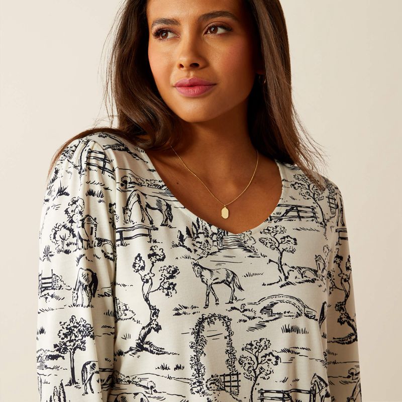 Ariat Nellore T-Shirt Toile Scene Print Femme | INF-17974199