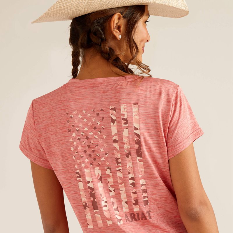 Ariat Laguna Patriot T-Shirt Rose Femme | BPU-23137321